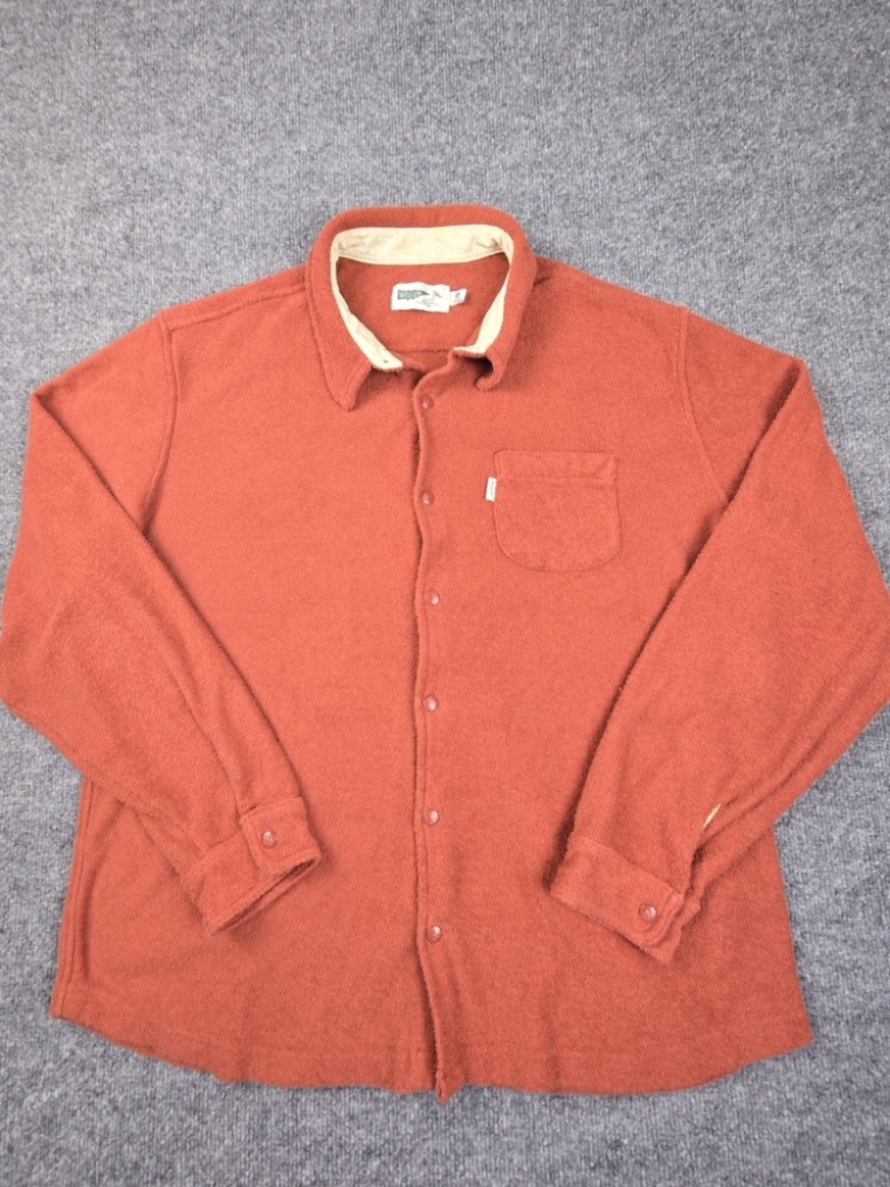 Wellen Terry Snap Shirt in Cochineal Rust - Men's XL - Picture 5 of 10